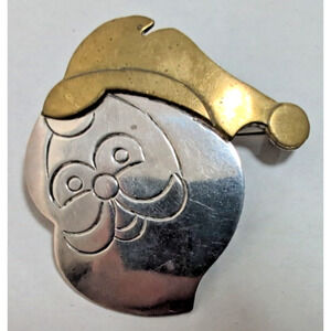 925 VTG Holiday Pin/Pendant Santa 2 inches 19 grams total mexico signed